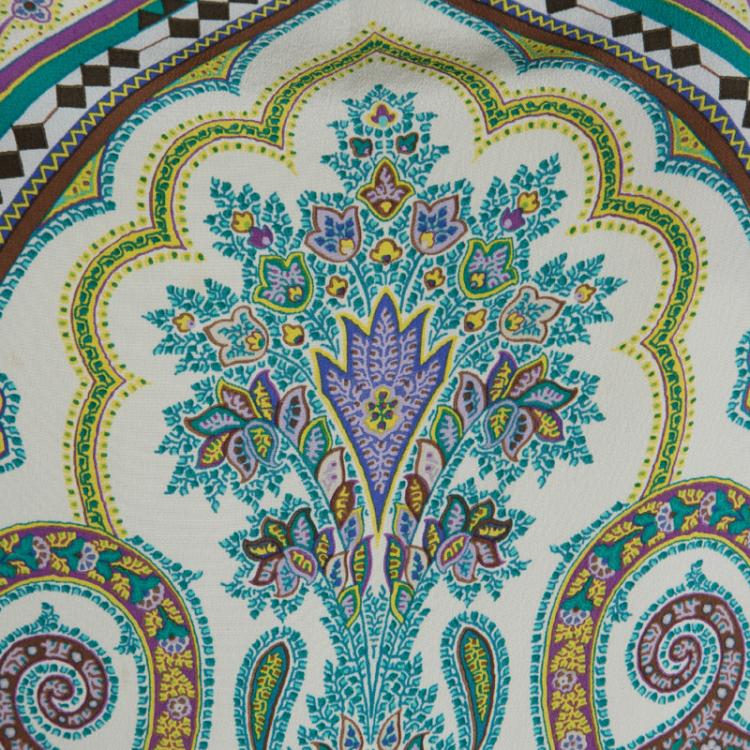 Pre Owned Etro Multicolor Paisely Printed Silk Shift Dress M