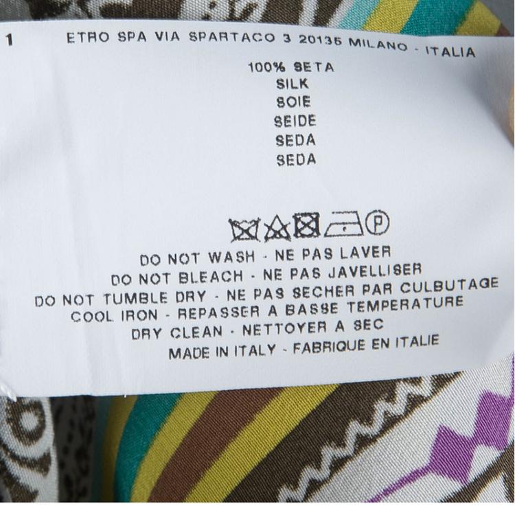 Pre Owned Etro Multicolor Paisely Printed Silk Shift Dress M