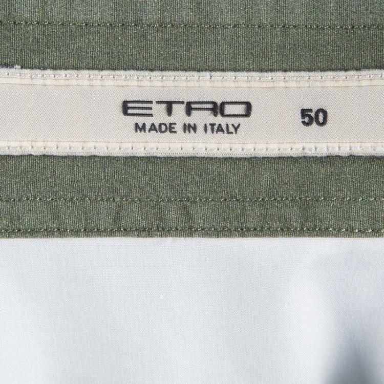 Pre Owned Etro Colorblock Printed Cotton Long Sleeve Button Front Shirt XL
