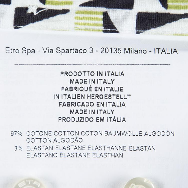 Pre Owned Etro Colorblock Printed Cotton Long Sleeve Button Front Shirt M