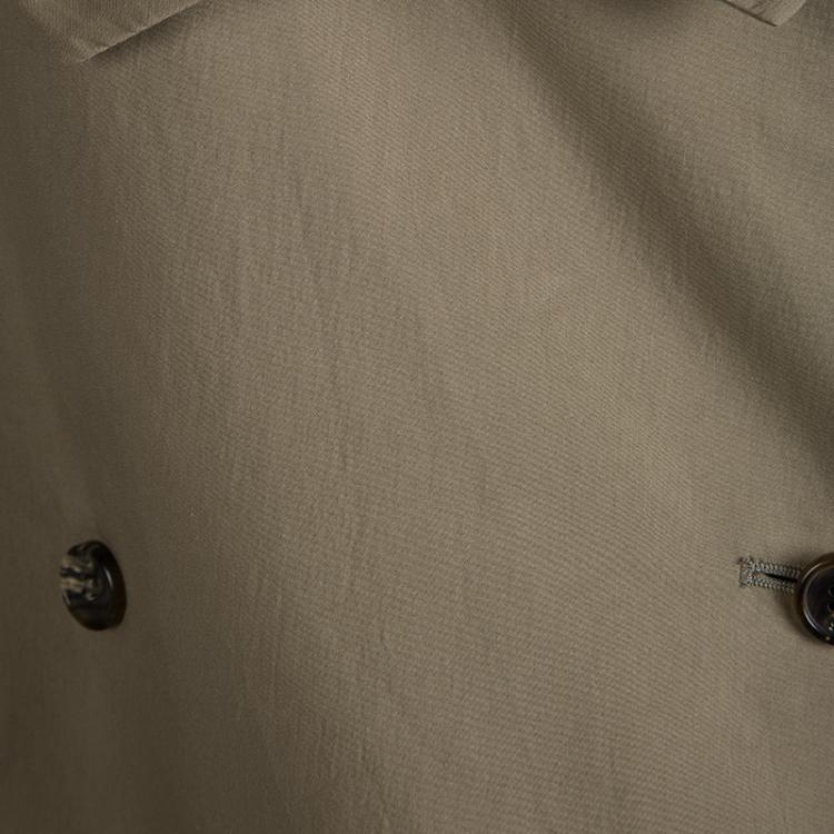 Pre Owned Etro Khaki Cotton Double Breasted Over Sized Jacket M
