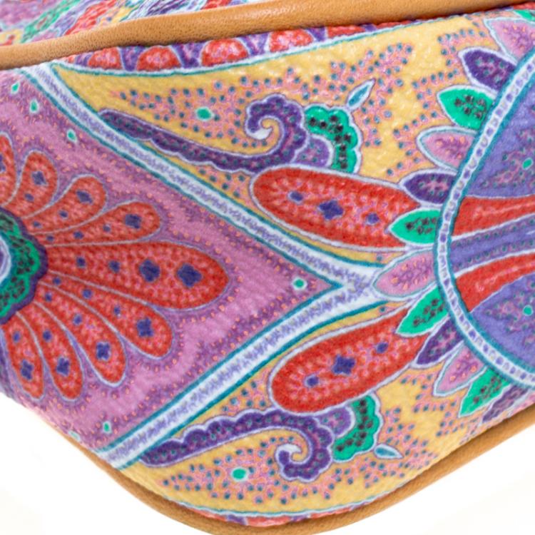 Pre Owned Etro Multicolor Paisley Printed Leather Shoulder Bag