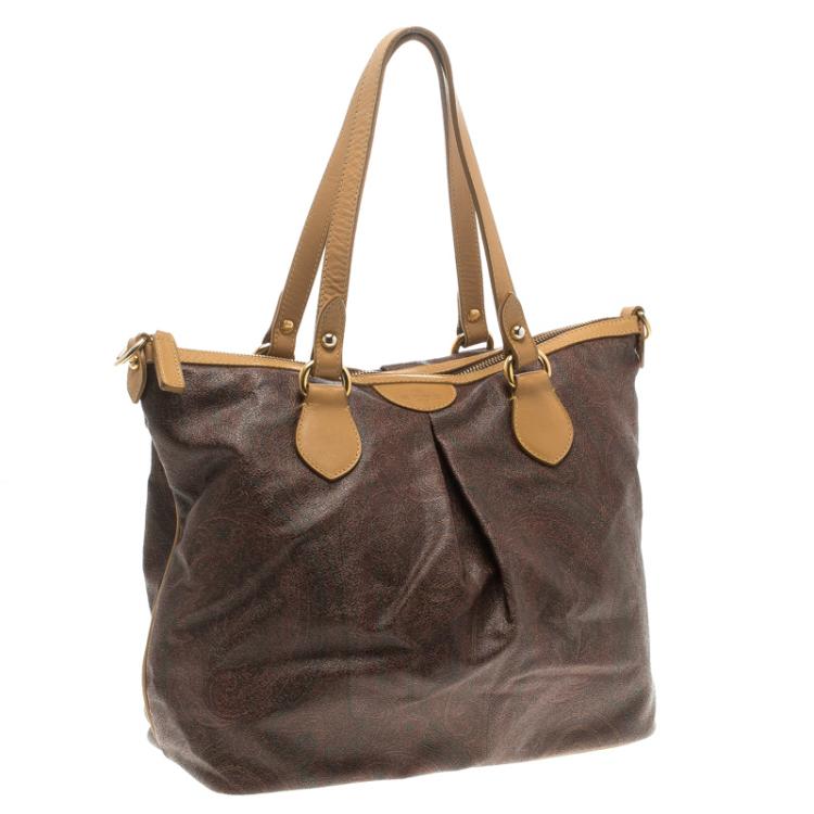 Pre Owned Etro Multicolor Paisley Leather Tote