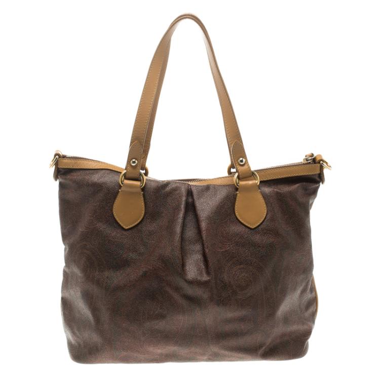 Pre Owned Etro Multicolor Paisley Leather Tote