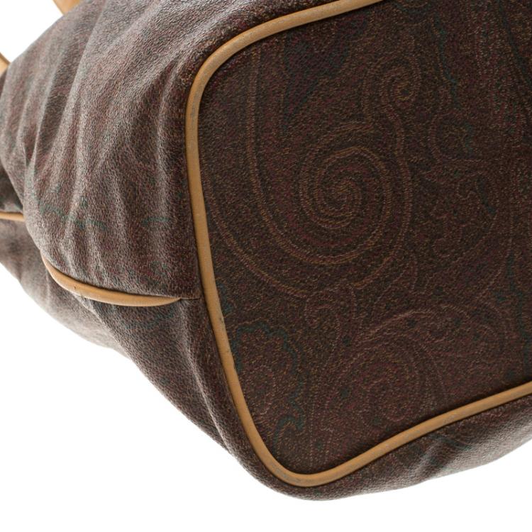 Pre Owned Etro Multicolor Paisley Leather Tote