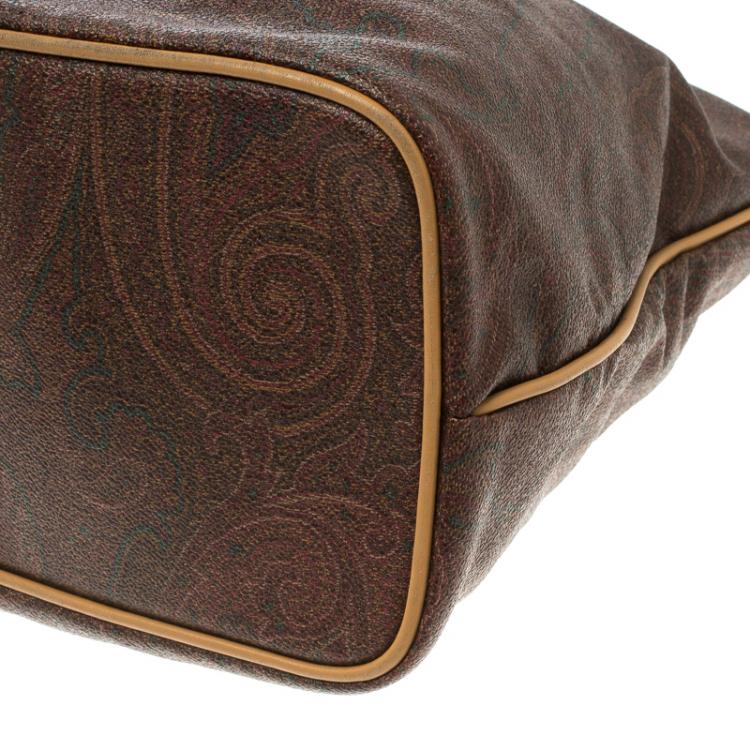 Pre Owned Etro Multicolor Paisley Leather Tote