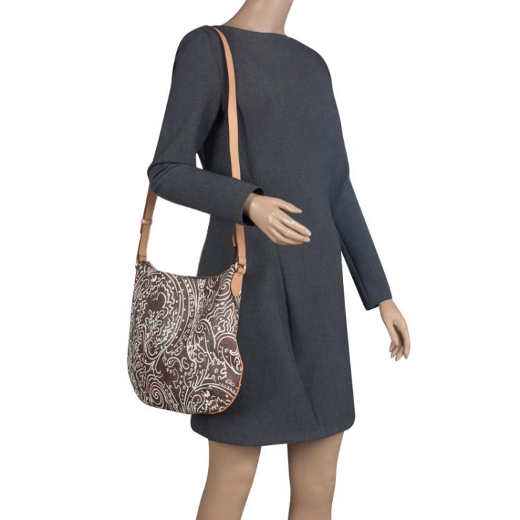 Pre Owned Etro Multicolor Paisley Printed Leather Crossbody Bag