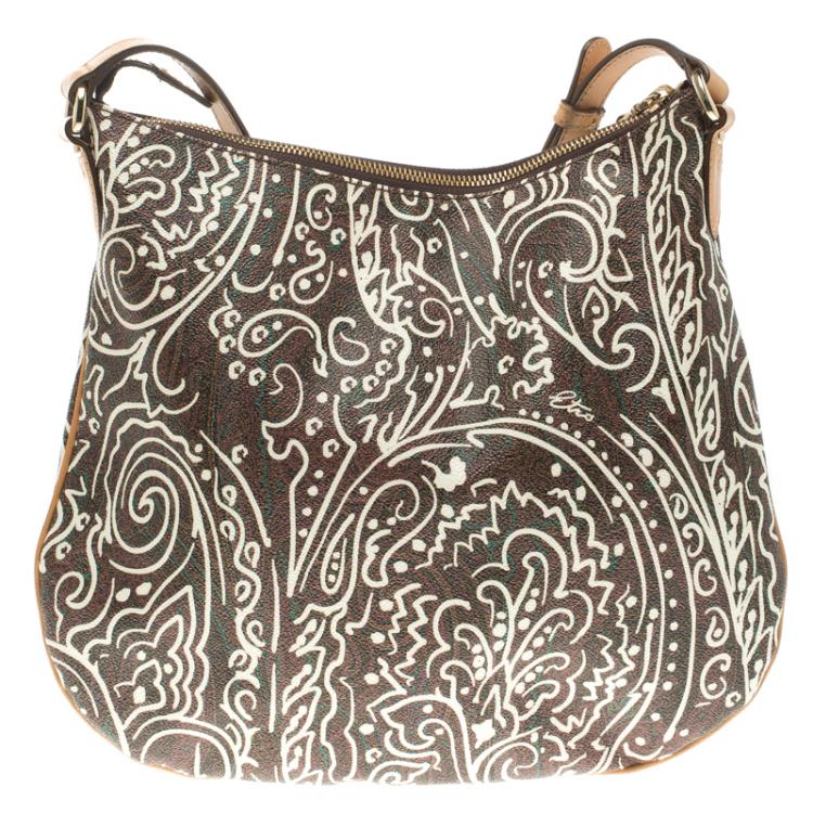 Pre Owned Etro Multicolor Paisley Printed Leather Crossbody Bag
