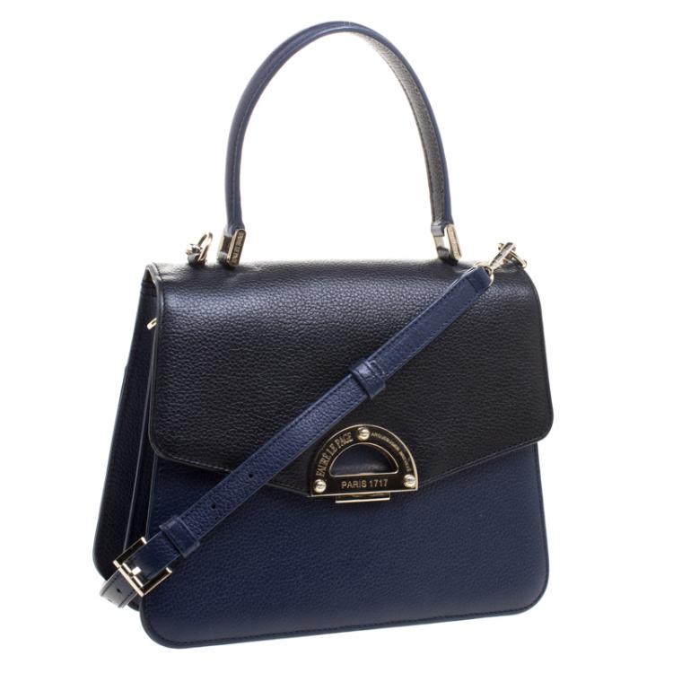 Pre Owned Faure Le Page Black/ Blue Leather Parade  Shoulder Bag