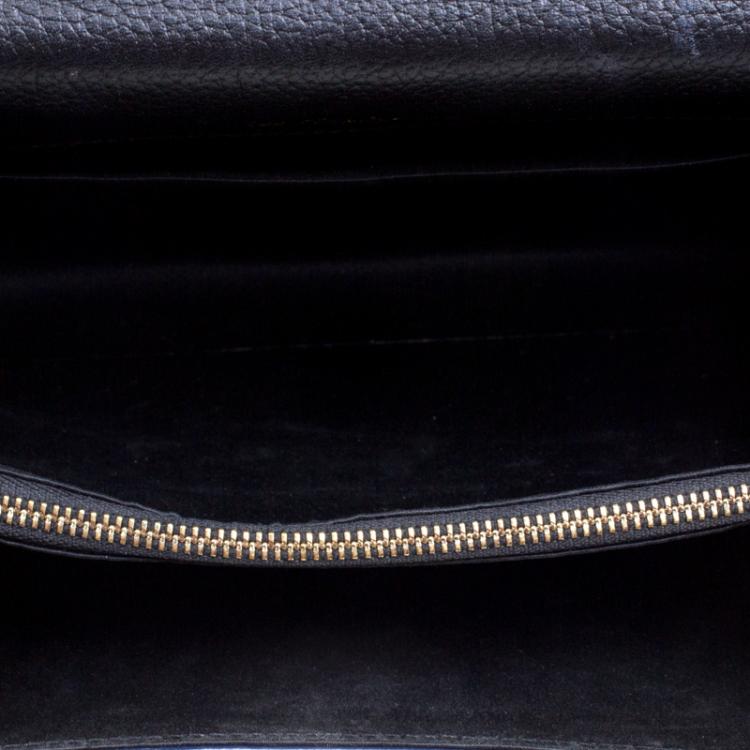Pre Owned Faure Le Page Black/ Blue Leather Parade  Shoulder Bag