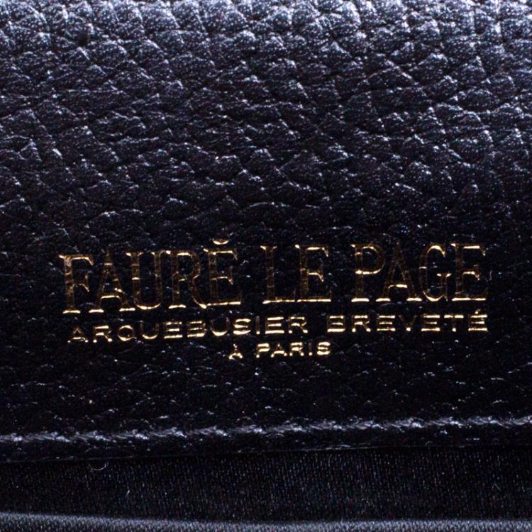Pre Owned Faure Le Page Black/ Blue Leather Parade  Shoulder Bag