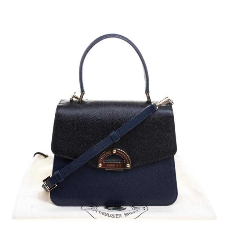 Pre Owned Faure Le Page Black/ Blue Leather Parade  Shoulder Bag