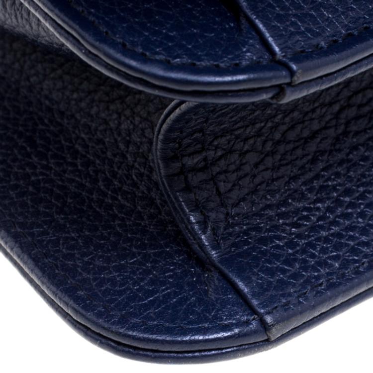 Pre Owned Faure Le Page Black/ Blue Leather Parade  Shoulder Bag