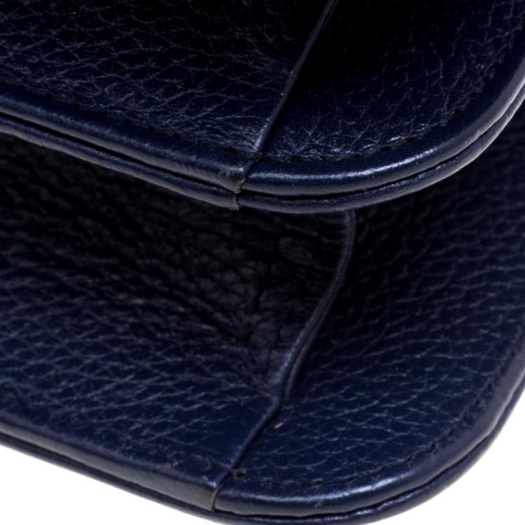 Pre Owned Faure Le Page Black/ Blue Leather Parade  Shoulder Bag