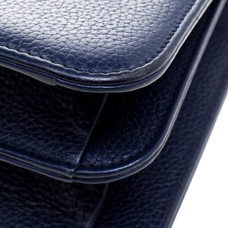 Pre Owned Faure Le Page Black/ Blue Leather Parade  Shoulder Bag