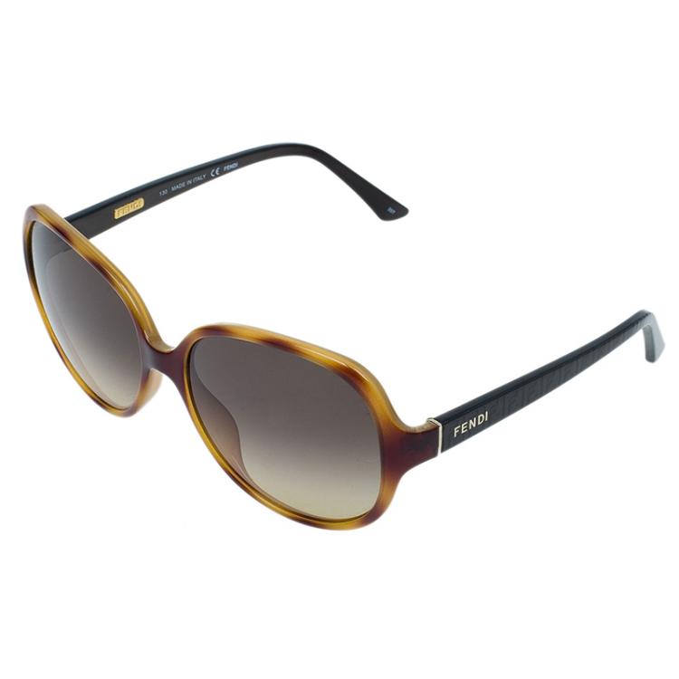 Pre Owned Fendi Brown Oversized Square 5274 Sunglasses