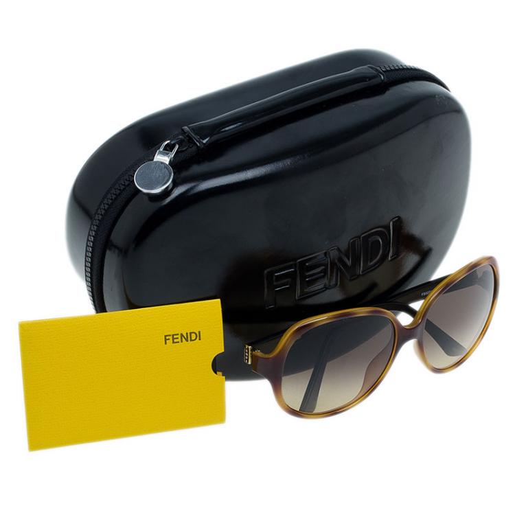 Pre Owned Fendi Brown Oversized Square 5274 Sunglasses