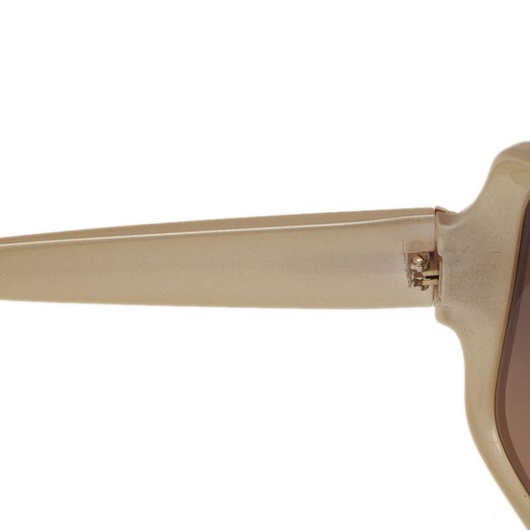 Pre Owned Fendi Cream Fendista Logo Oversized Square Sunglasses
