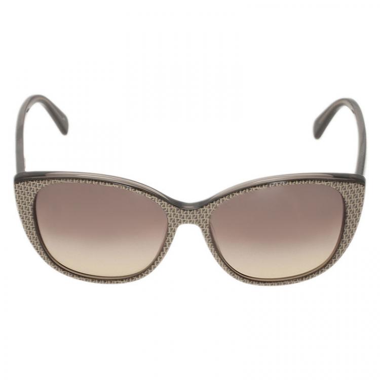 Pre Owned Fendi Brown FS 5288 Cat Eye Sunglasses