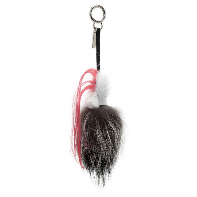 Pre Owned Fendi Mini Karlito Fur Bag Charm