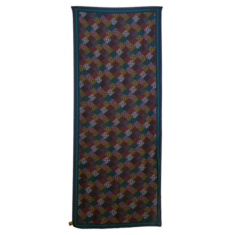 Pre Owned Fendi Blue Multicolor Zucca Silk Stole