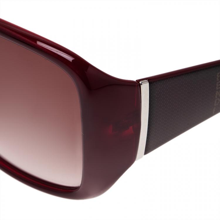 Pre Owned Fendi Pequin Red 5254 Sunglasses