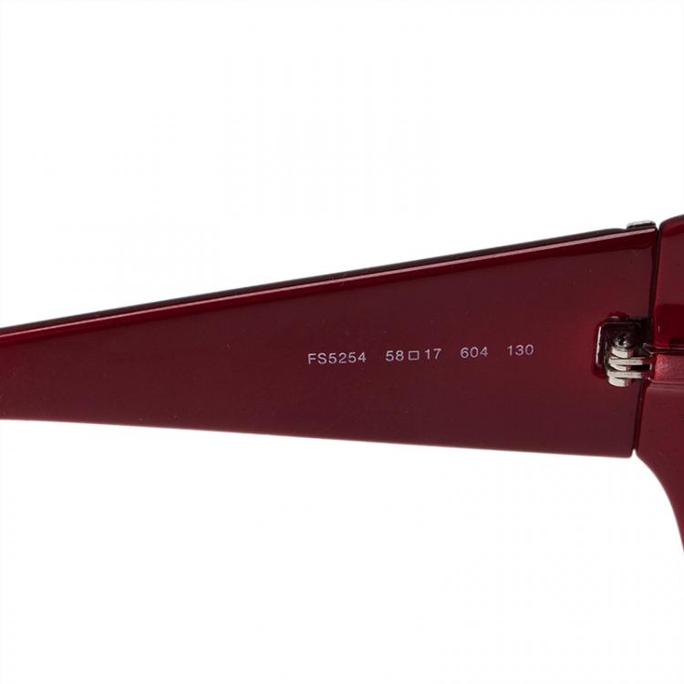 Pre Owned Fendi Pequin Red 5254 Sunglasses