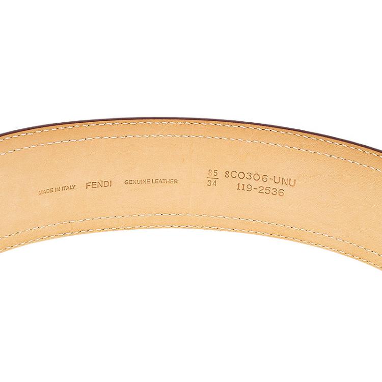 Pre Owned Fendi Red Patent Leather B Buckle Belt 85 CM