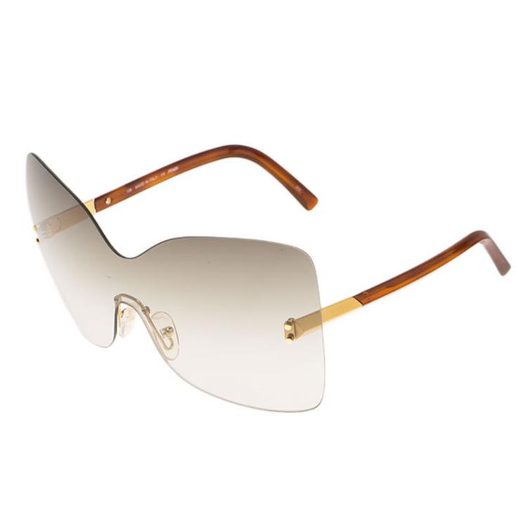Pre Owned Fendi Brown FS5273 Oversize Square Sunglasses