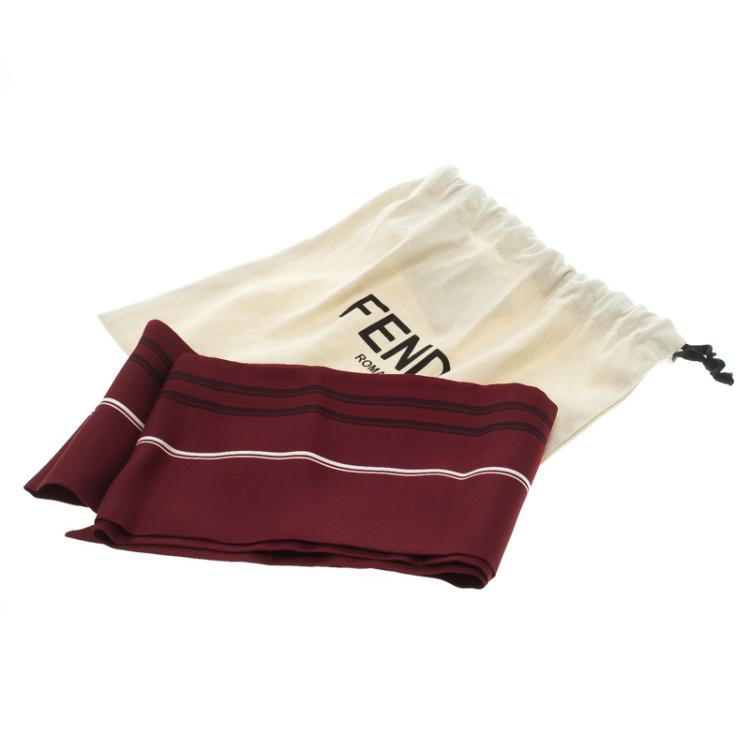 Pre Owned Fendi Red Monster Printed Silk Maxi Wrappy