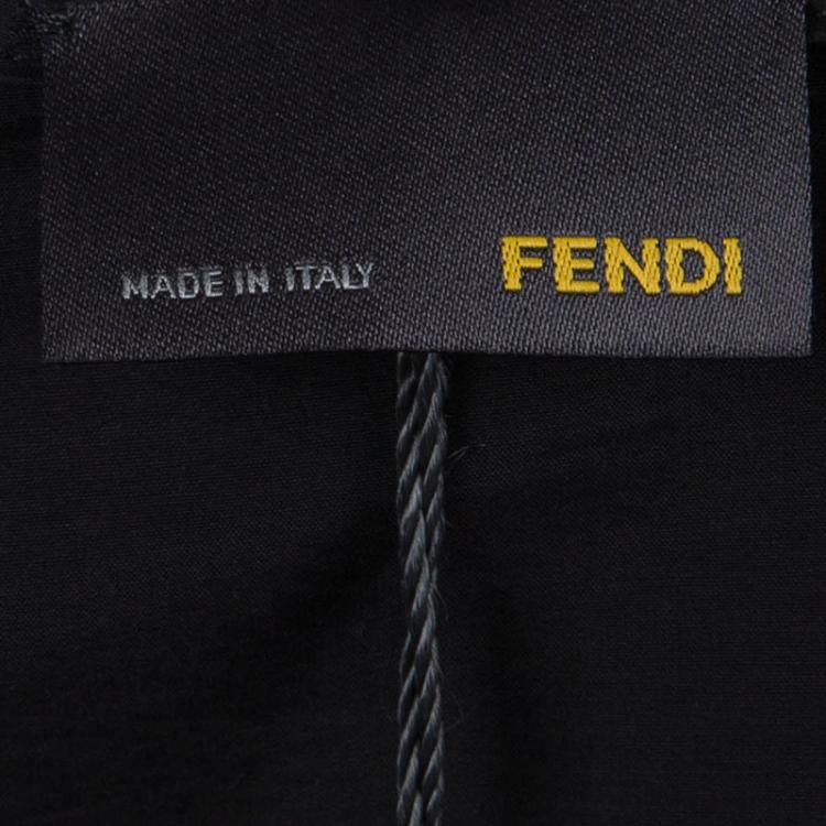 Pre Owned Fendi Black Cotton Draped Top M