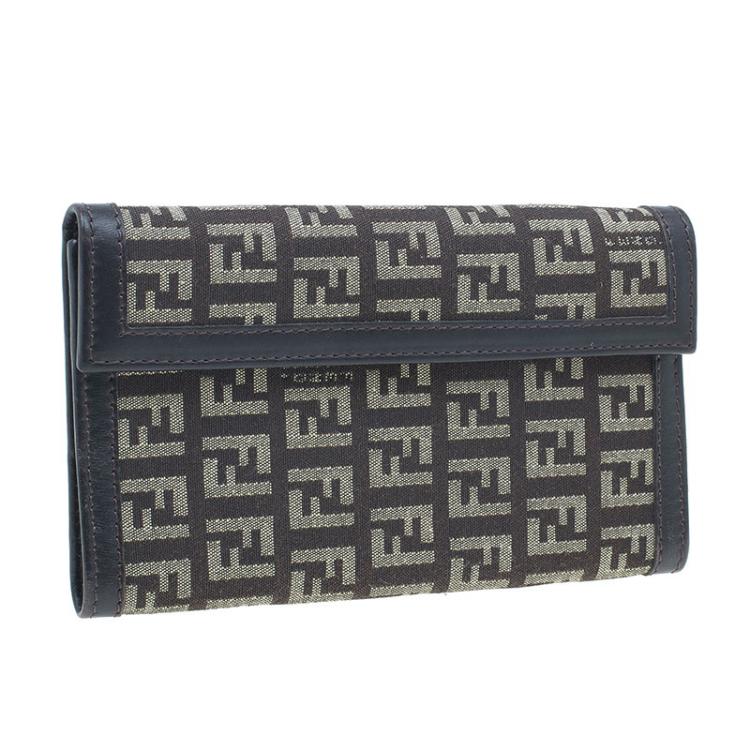 Pre Owned Fendi Brown Zucchino Canvas Agenda