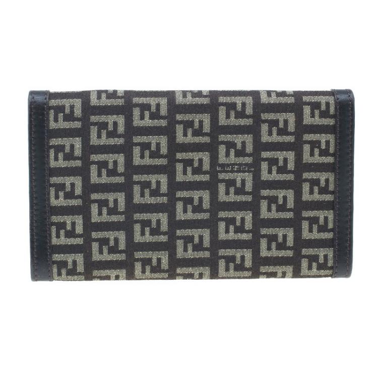 Pre Owned Fendi Brown Zucchino Canvas Agenda
