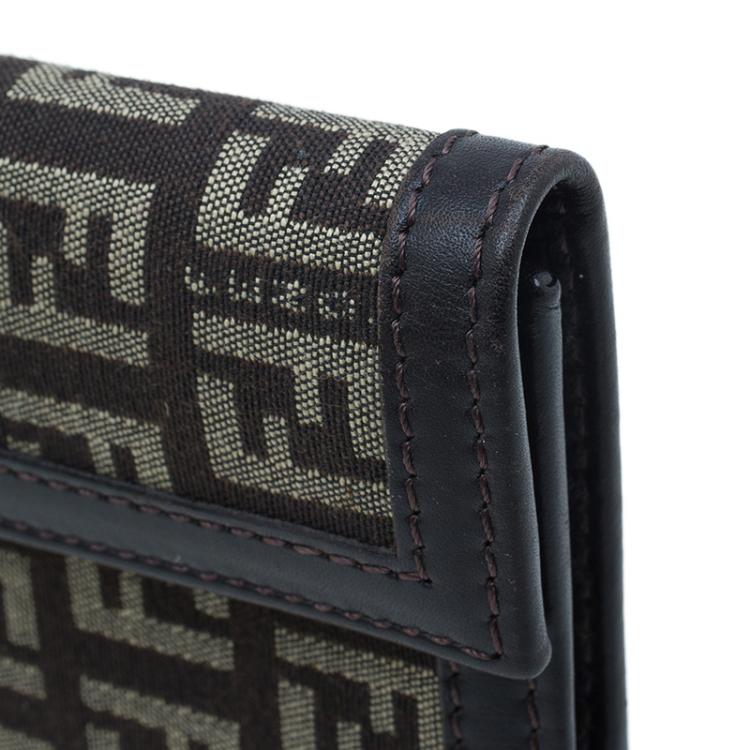 Pre Owned Fendi Brown Zucchino Canvas Agenda