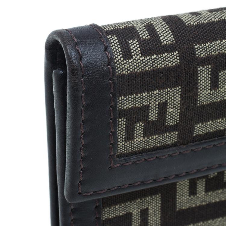 Pre Owned Fendi Brown Zucchino Canvas Agenda