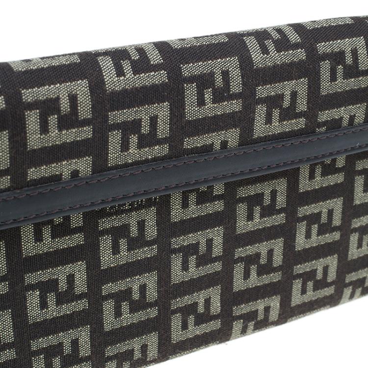 Pre Owned Fendi Brown Zucchino Canvas Agenda