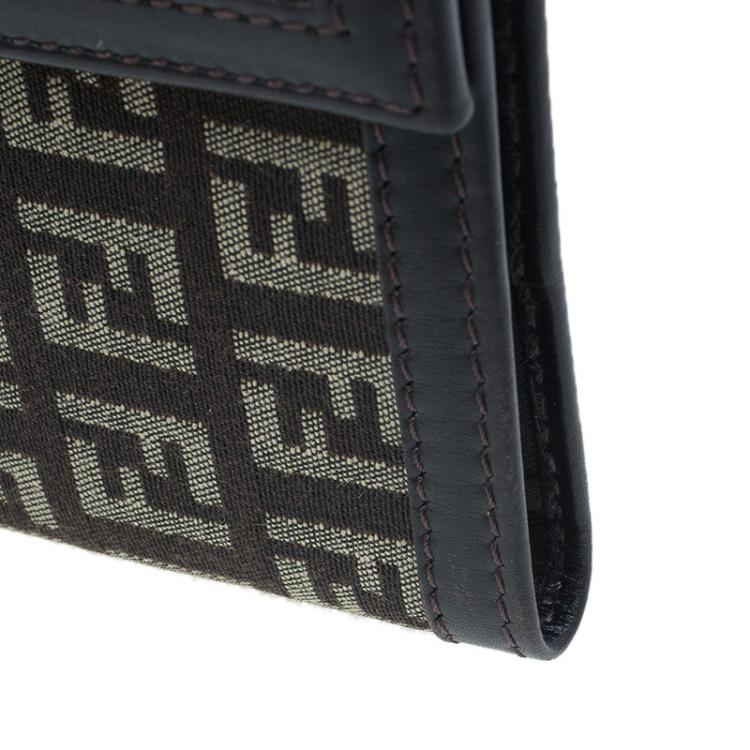 Pre Owned Fendi Brown Zucchino Canvas Agenda