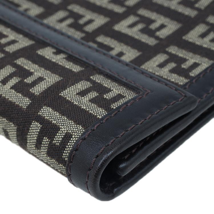 Pre Owned Fendi Brown Zucchino Canvas Agenda