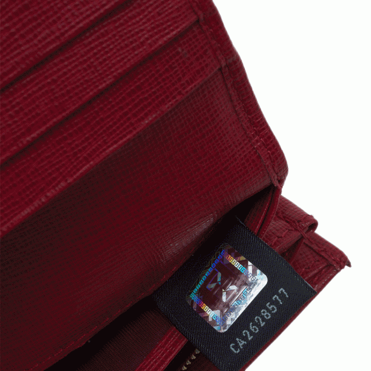 Pre Owned Fendi Red Leather Crayons Continental Wallet