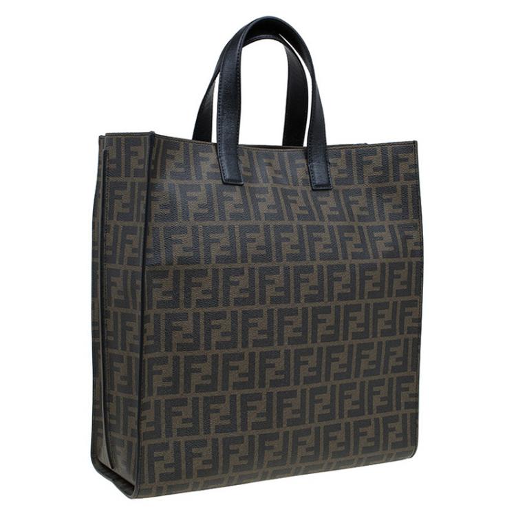Pre Owned Fendi Tobacco Zucca Canvas Shopper Tote