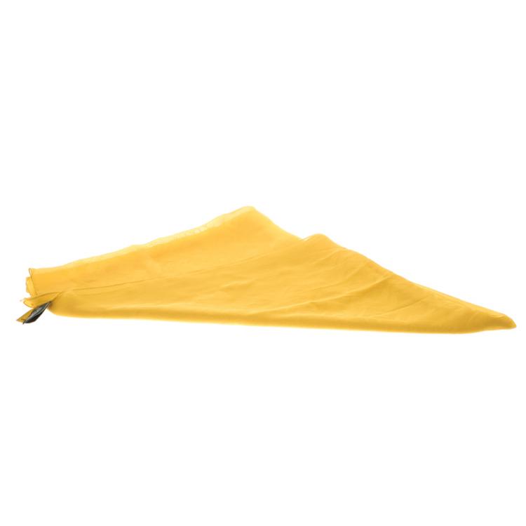 Pre Owned Fendi Yellow Silk Zucca Pattern Scarf