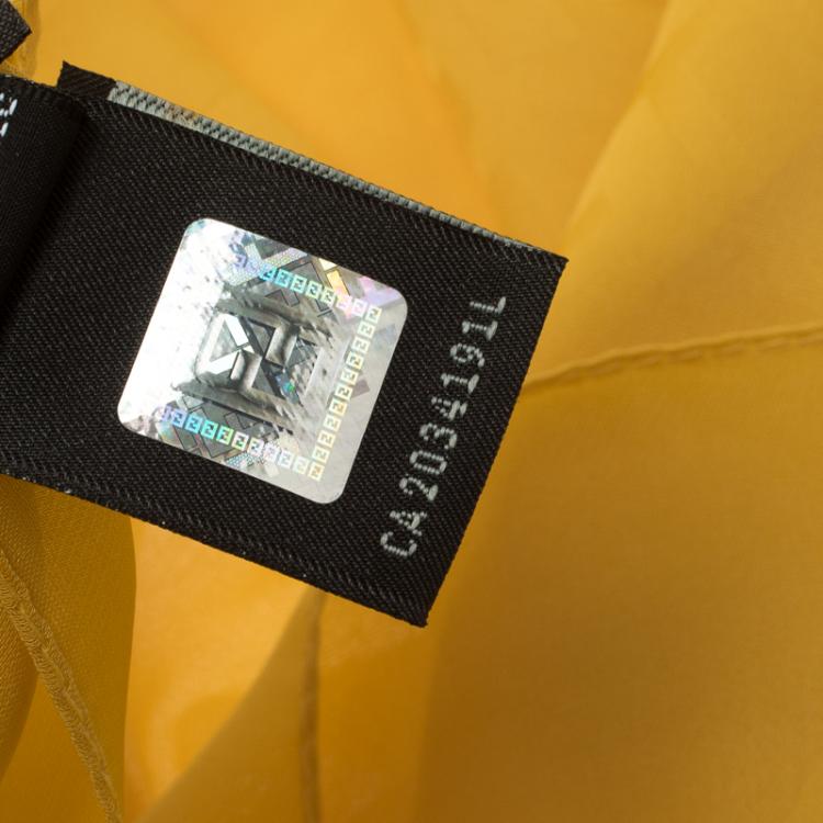 Pre Owned Fendi Yellow Silk Zucca Pattern Scarf