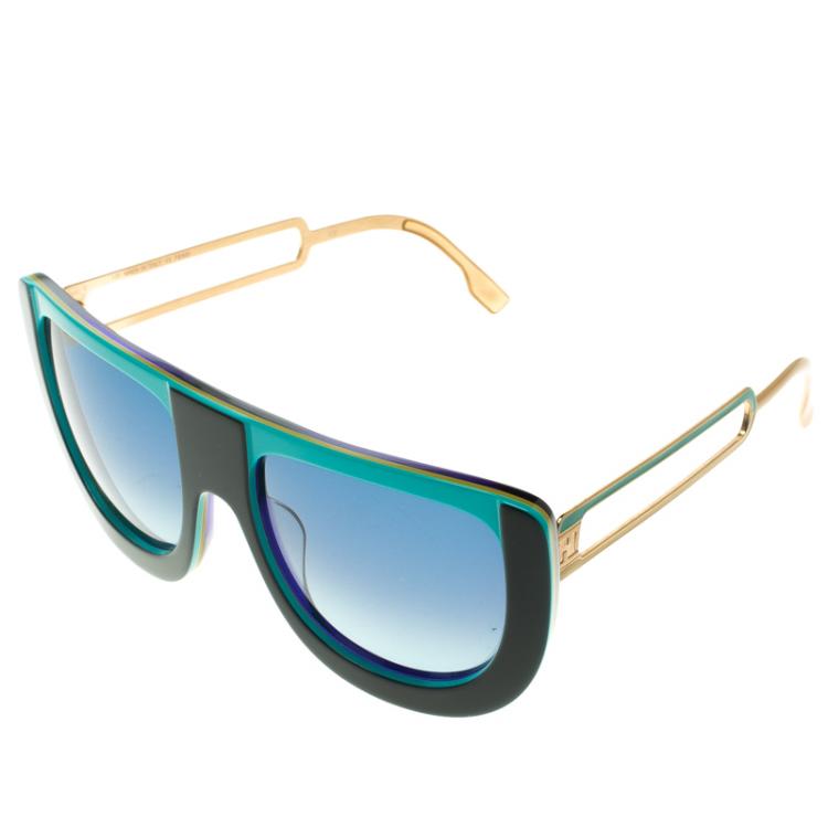Pre Owned Fendi Turquoise  FS5198 449 Sunglasses