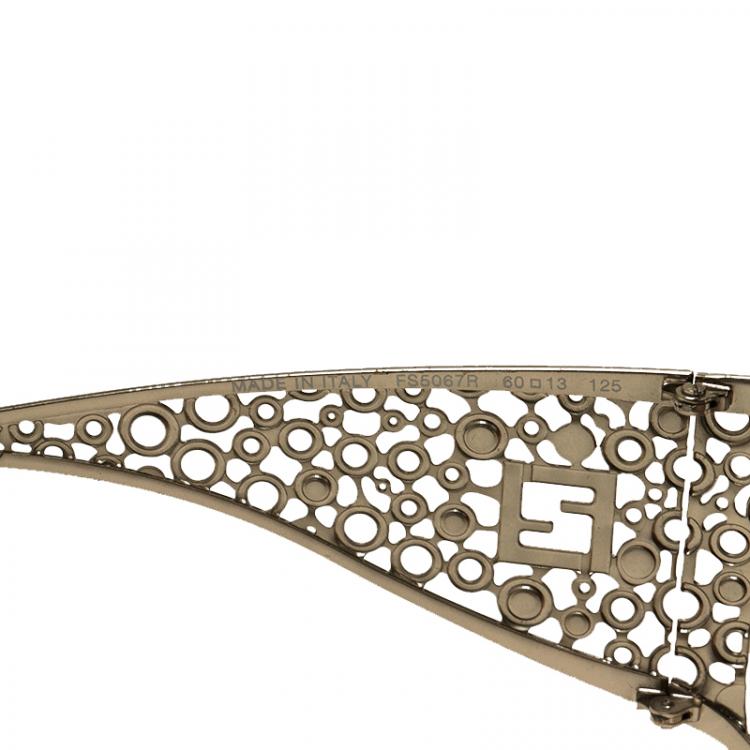 Pre Owned Fendi Gold FS5067 Limited Edition Sunglasses