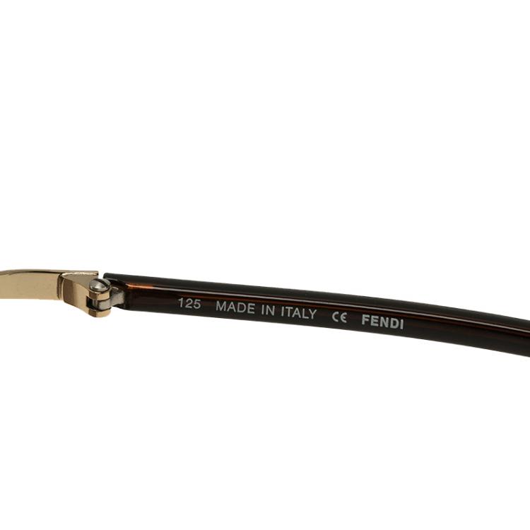 Pre Owned Fendi Gold and Brown FS5062 Oversized Square Sunglasses