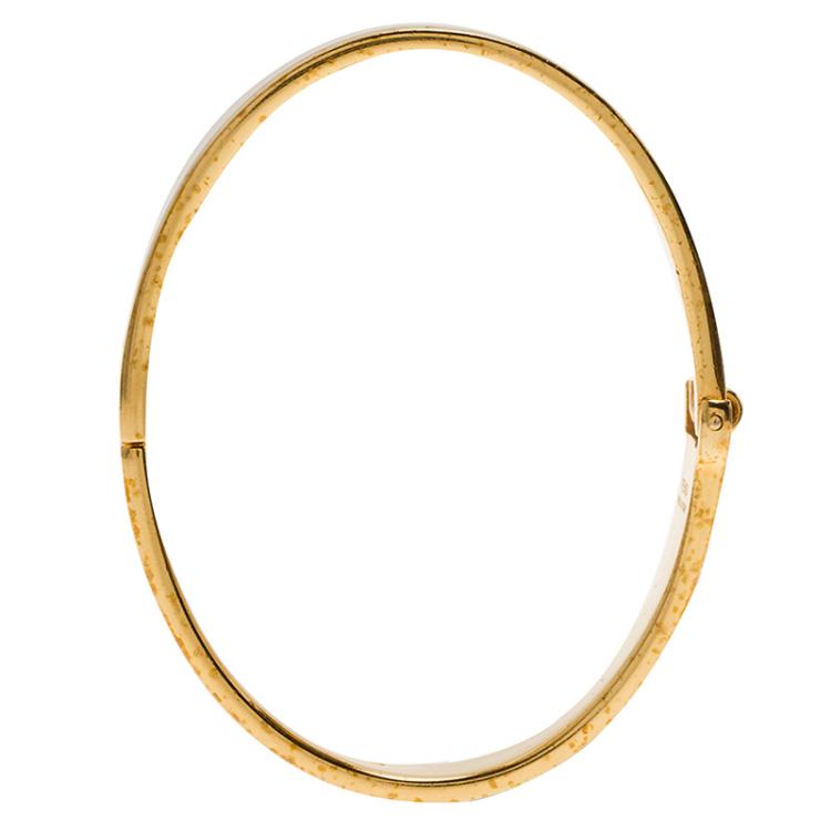 Pre Owned Fendi The Fendista Enamel and Gold Tone Metal Bracelet