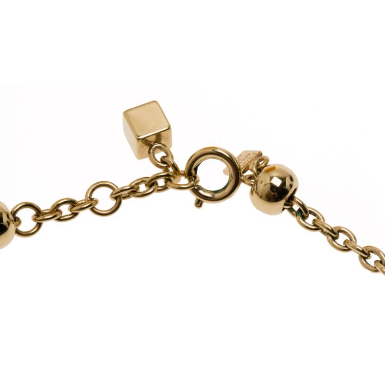 Pre Owned Fendi Logo Silver Tone Necklace