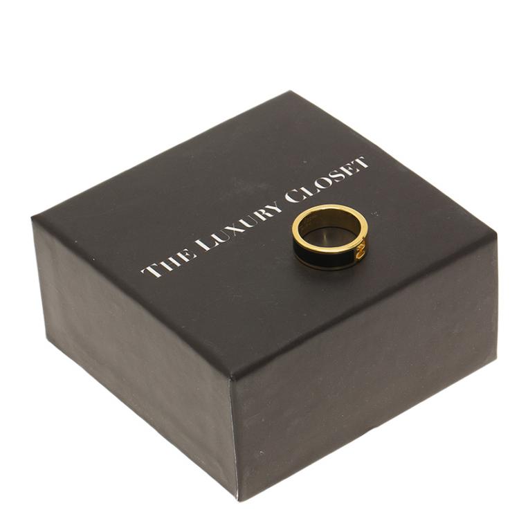 Pre Owned Fendi The Fendista Enamel and Gold Tone Ring 