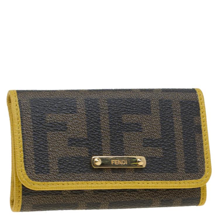 Fendi Yellow/Tobacco Zucca Coated Canvas Key Holder Fendi | TLC