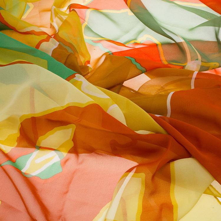 Pre Owned Fendi Multicolor Printed Silk Square Scarf